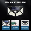 100 Led Dış Mekan Solar Aydınlatma Fotoselli Solar Lamba Hareket Sensörlü