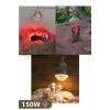 150W Kızılötesi (infrared) Isıtıcılı Hayvan Isıtma ve Kuluçka Lambası (Kırmızı Işık) E27 (Kalın Duy) (  )