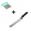 2li Set Hamur Şekillendirici Eğik Pasta Spatulası ve Metal Hamur Kesici Kazıyıcı Spatula