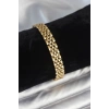 316L Çelik 9 mm Kalınlıkta Gold Renkli Erkek Bileklik