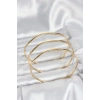 316L Çelik Gold Renk 65 mm Ajda Zikzak Model 3lü Kadın Bileklik