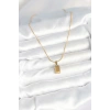 316L Çelik Gold Renk Mini Külçe Altın Model Kolye