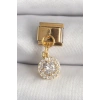 316L Çelik Gold Renk Sallantı Daire Zirkon Taşlı Nomination Charm