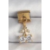 316L Çelik Gold Renk Sallantı Zirkon Taşlı Kiraz Model Nomination Charm