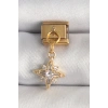 316L Çelik Gold Renk Sallantı Zirkon Taşlı Kutup Yıldız Model Nomination Charm