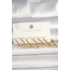 316L Çelik Gold Renk Yıldız Model Kadın Küpe Seti