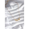 316L Çelik Gold Renk Zirkon Taşlı Kanatlı Kalp Model Kadın Kolye