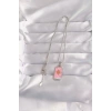 316L Çelik Gümüş Renk Pembe Mineli Güneş Model Tarot Kolye