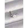 316L Çelik Gümüş Renk Zirkon Taş Detay Beyaz Çiçek Model Tragus Piercing