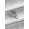 316L Çelik Gümüş Renk Zirkon Taşlı Çiçek Model Sallantı Detay Tragus Piercing