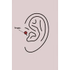 316L Çelik Gümüş Renk Zirkon Taşlı Tragus Piercing