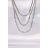 316L Çelik İtalyan Zincir Gümüş Renk Çoklu Kolye