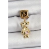 316L Çelik Sallantılı Zirkon Taşlı Ayıcık Model Gold Renk Nomination Charm