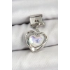 316L Çelik Sallantılı Zirkon Taşlı Kalp Model Gümüş Renk Nomination Charm