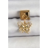 316L Çelik Sallantılı Zirkon Taşlı Kelebek Model Gold Renk Nomination Charm