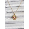 316L Çelik Zincir Gold Renk Kalp Figürlü Kadın Kolye