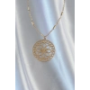 316L Çelik Zincir Gold Renk Lotus Model Kolye