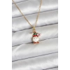 316L Çelik Zincir Gold Renk Yılbaşı Teması Kadın Kolye