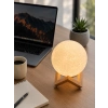 3D Ay Gece Lambası Ahşap Standlı Dekoratif LED Masa Lambası