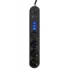 4lü Siyah Anahtarlı 3 Usb Li Akım Korumalı Topraklı Çocuk Korumalı Grup Priz 2 Metre (  )