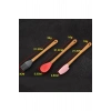 5'li Renkli Ahşap Saplı Silikon Uçlu Spatula Fırçalı Kaşık Seti -Yemek Hazırlık Seti 21 Cm