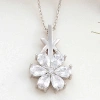 925 Ayar Gümüş Beyaz Sevgi Çiçeği Kadın Kolye T8180 (74)