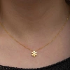925 Ayar Gümüş Gold Minimal Kar Tanesi Kadın Kolye T8658 (74)