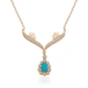 925 Ayar Gümüş Turkuaz Taşlı Madalyon Kadın Gümüş Kolye T5022 (74)