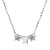 925 Ayar Gümüş Üç Yıldız Kadın Gümüş Kolye T4803 (74)