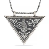 925 Ayar Gümüş Üçgen İçi Açılabilen Tuğra Muskalık Gümüş Kolye T6014 (74)