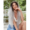 Afro Daa Fiber Sen Tül Peruk / Siyah / Gri Ombreli