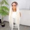Afro Daa Kumral Beyaz Platin Ombre Fiber Sen Tül Peruk