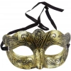 Altın Renk Eskitme Maskeli B Maskesi – Venedik Tarzı Parti Maskesi