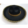 Altın Renk Şeritli Meksika Mariachi Latin Şapkası 55 cm Çuk