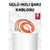 Android ve İOS Uyumlu 180 Derece Typec Şarj Kablosu Yeni Nesil