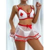 kapsulavm Fantezi Beyaz Tül Etekli Hemşire Kostümü