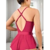 kapsulavm Fuşya Dantel İşlemeli Kurdelalı Fantezi Tül Babydoll