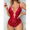 kapsulavm Metal Kalp Aksesuarlı Fantezi Dantelli Kırmızı Body