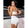 kapsulavm Özel Tasarım Beyaz Etekli Fantezi Mini Club Elbisesi