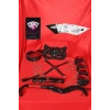 kapsulavm Sexy Görselli Oyun Kartı Kama Sutra 7li Kırmızı Siyah Harness Set