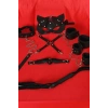 kapsulavm Siyah İçi Tüylü Maske,Kol,Bacak,Ağız Topu,Kırbaç,Tasma Set