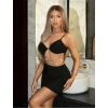 kapsulavm Zincir Detaylı Göğüs Dekolteli Siyah Mini Club Elbisesi