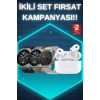 Aynalı Bluetooth Kulaklık Yeni Nesil Akıllı Saat Titreşimli Nabız Ölçer Spor Modları