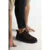 Casual Hakiki Deri Süet Rahat Erkek Ayakkabı Kahverengi