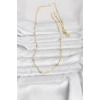 CM 14K Gold Renk Burgu ve Top Zincirli Model 60 cm Kadın Kolye