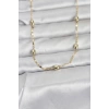 CM 14K Gold Renk Damla Topçuklu Zincir Model 60 cm Kadın Kolye