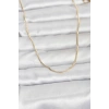 CM 14K Gold Renk İnce Kare Zincirli Model 60 cm Kadın Kolye