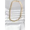 CM 14K Gold Renk Kalın Yassı Yılan Zincir Model 45 cm Kadın Kolye