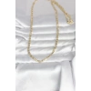 CM 14K Gold Renk Lazer Kesim Zincirli Model 60 cm Kadın Kolye