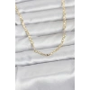 CM 14K Gold Renk Lazer Zincirli Model 60 cm Kadın Kolye